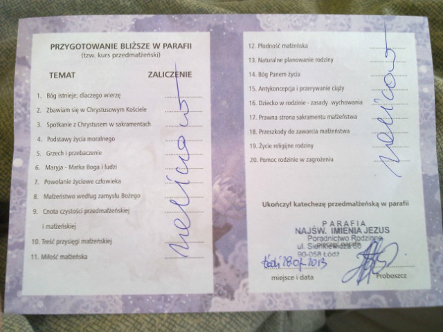Kurs przedmaeski