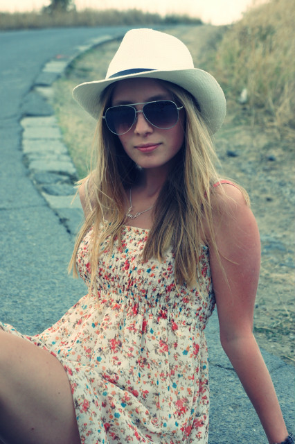 street and girl .