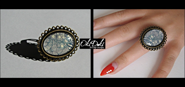 Piercionek Vintage Swirls