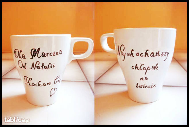 Kubek z napisem Handmade