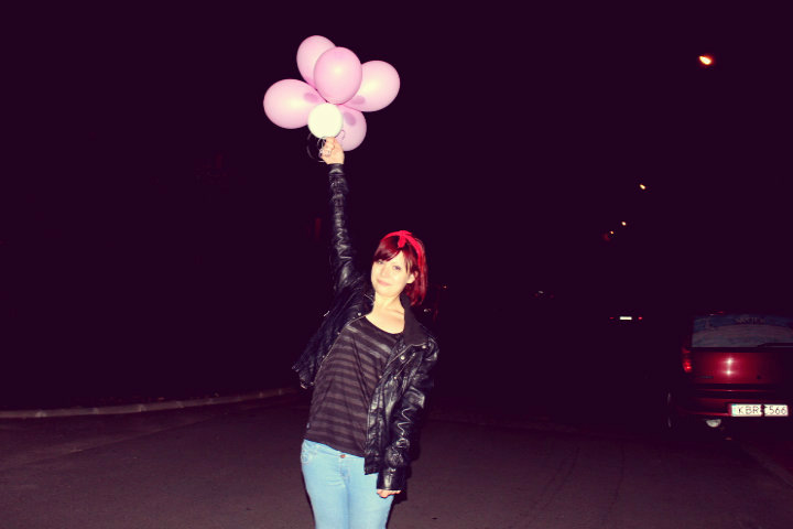 To the sky.