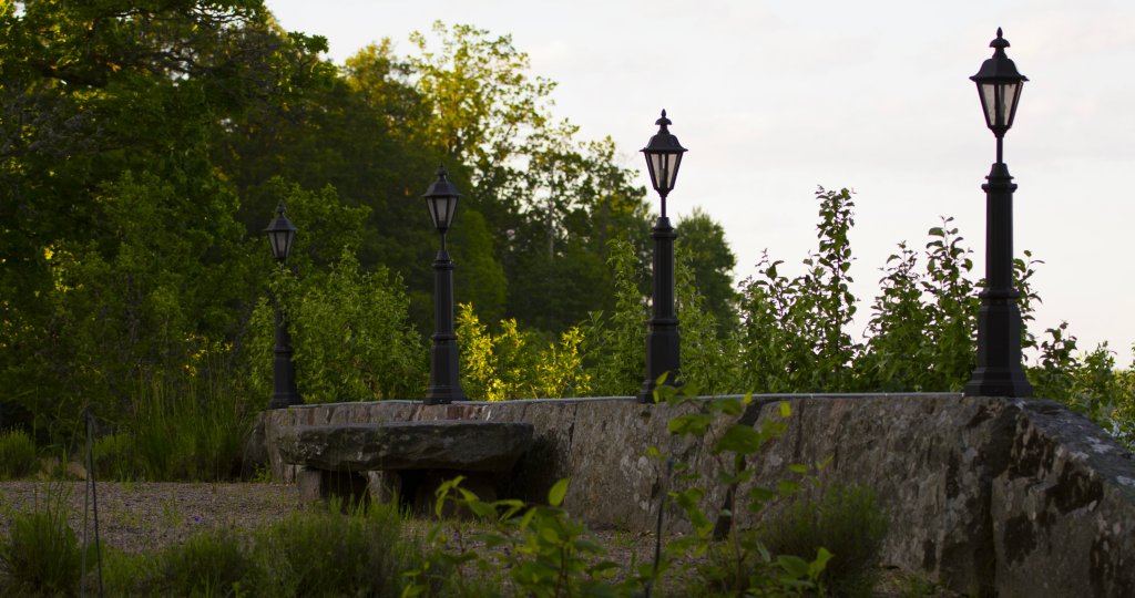 Lanterns on the stone wall...