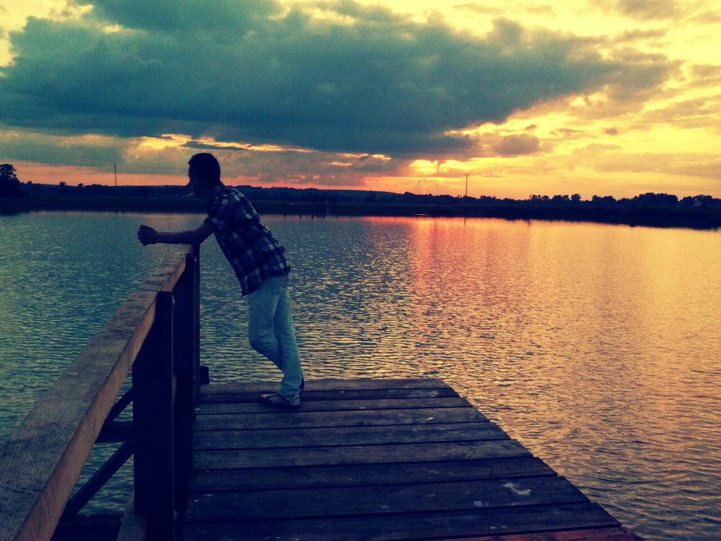 Outside.