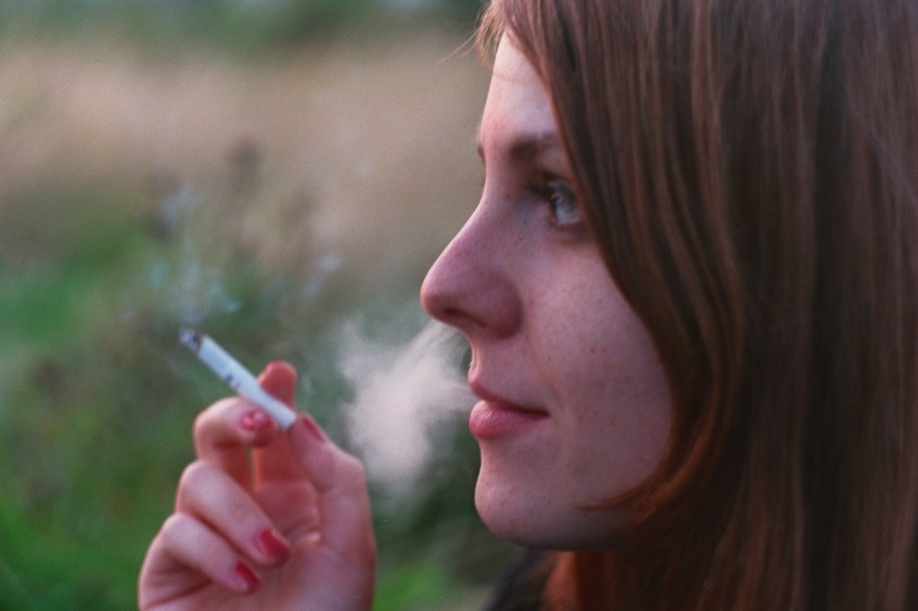blowing smoke