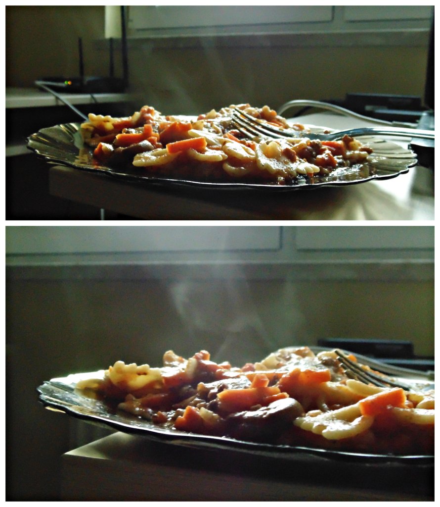 My pasta and meat. 