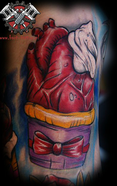 cupcake with heart tattoo bart