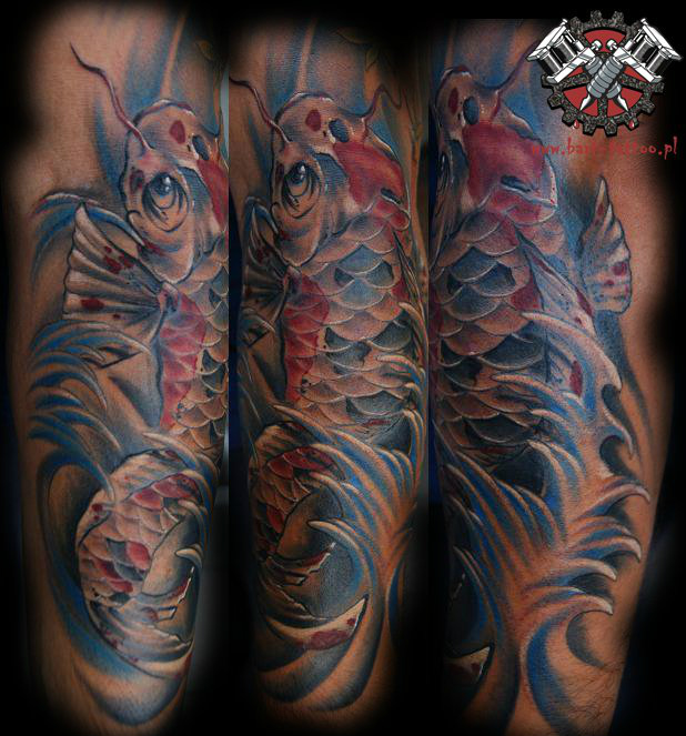koi fish tattoo by bart pock