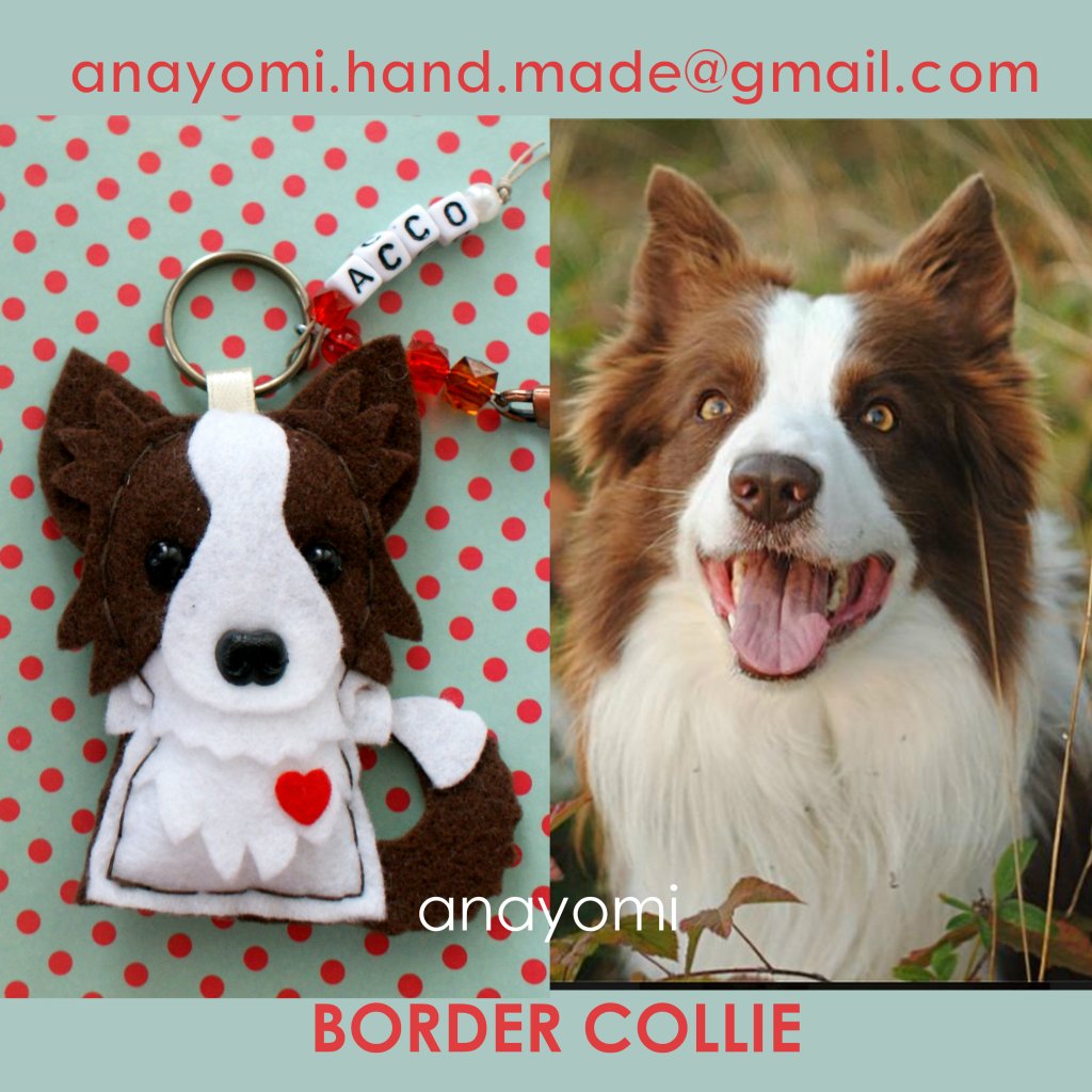 brelok  filcu pies Border Collie