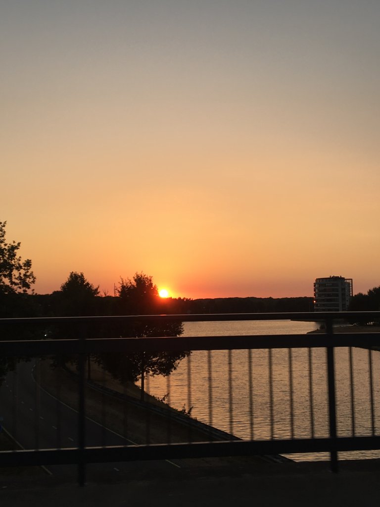 Beautiful sunset over the river