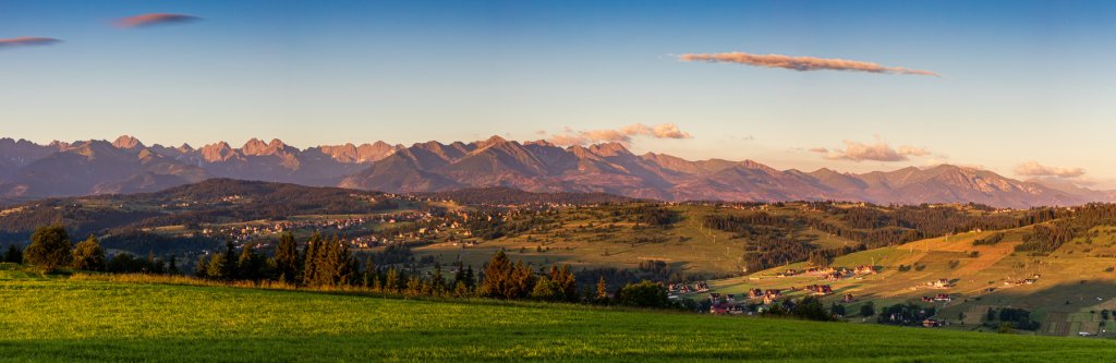Panorama Tatr o wschodzie soca