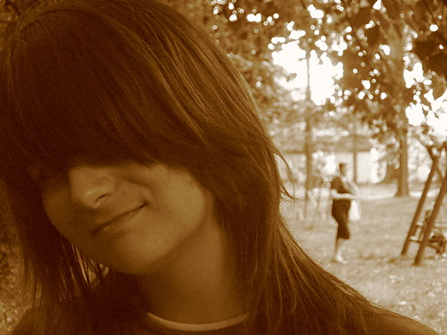 Sun in her eyes...