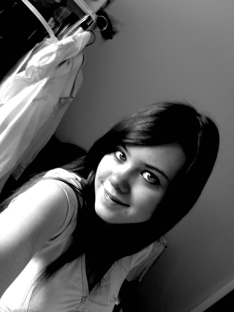 With smile on face