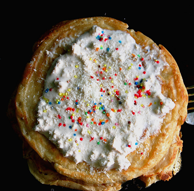 vegan pancakes.