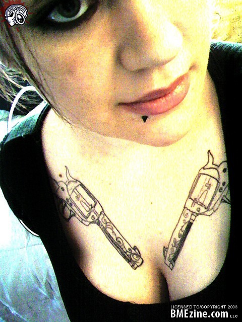 two guns.
