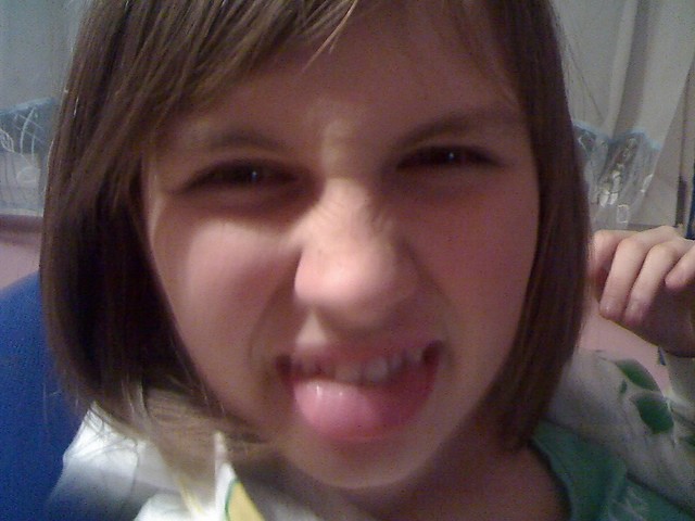 ;P