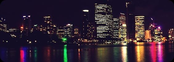 ` lights at night.
