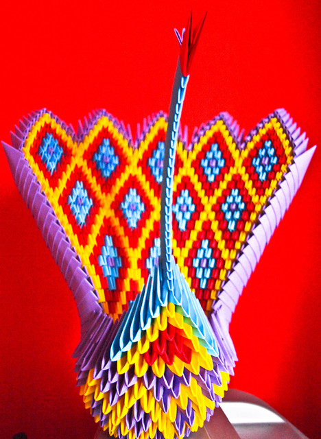Modular Origami Peacock