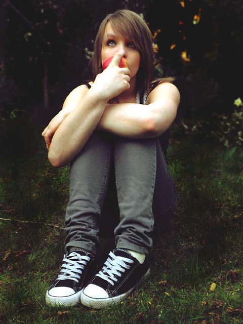 Girl with an apple