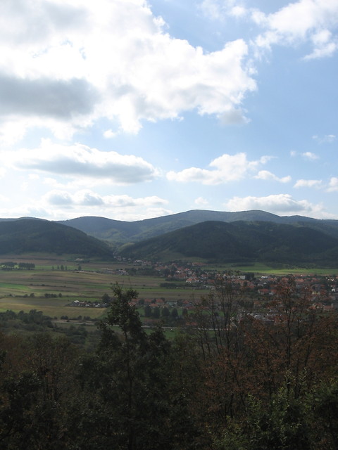 widok z gry parkowej w Bielawie