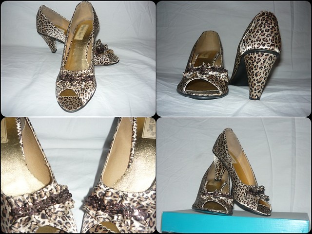 Buty na obcasie w panterke. 