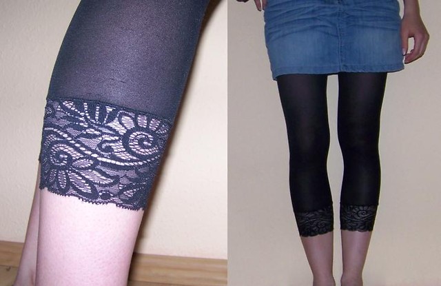 Legginsy z koronk