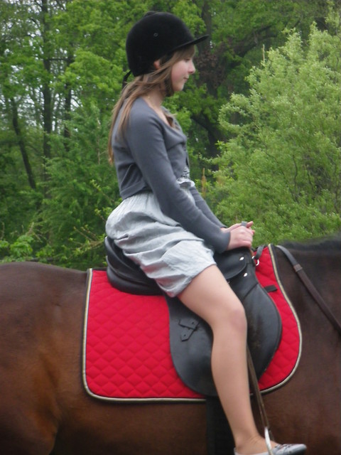 Horseback Riding in a dress ^^