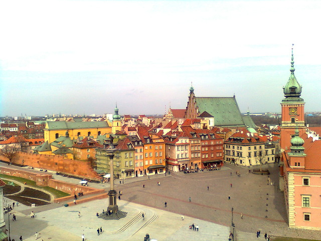 warszawa, widok na stare miasto.