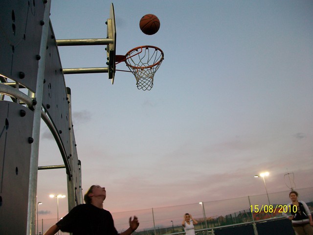 I playing basketball in England.