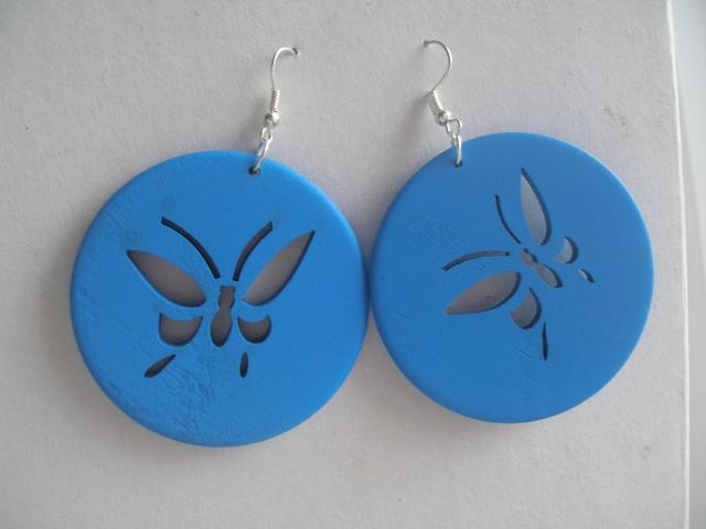 Kolczyki drewniane motyl