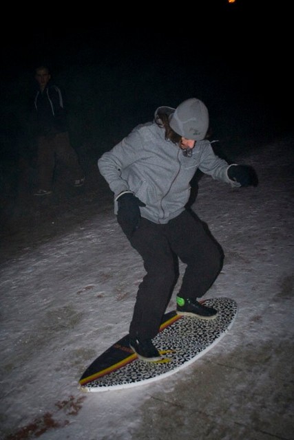 night winter urban skim session!