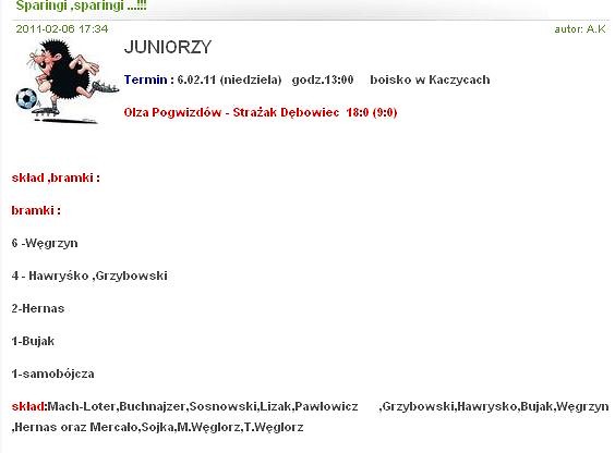 Vs. Dbowiec Sparing