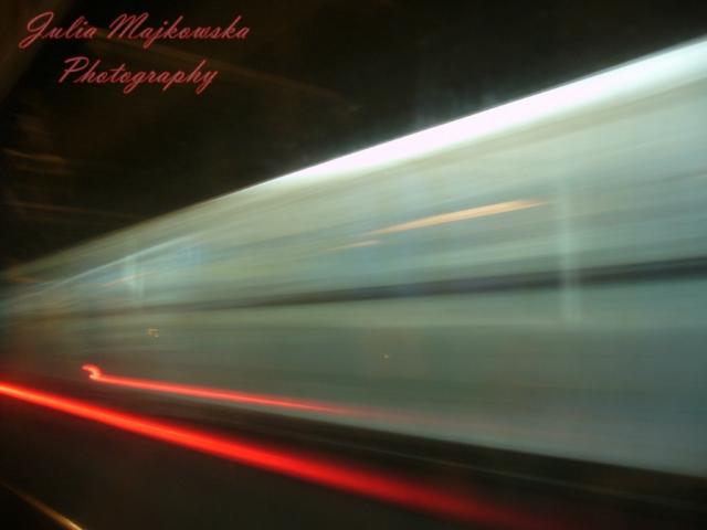 536.the bright light of a train.