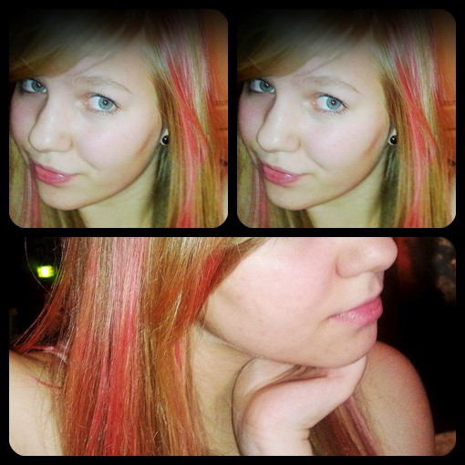 Pink dye Hair.