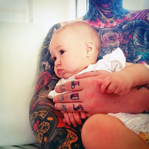 tattooed with a baby