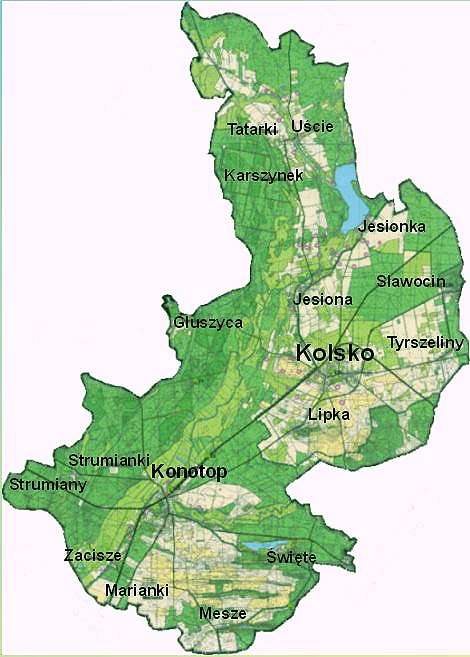 Mapa Gminy Kolsko