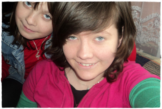 with my little sister