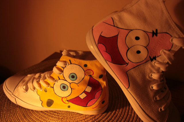 Malowane trampki Spongebob