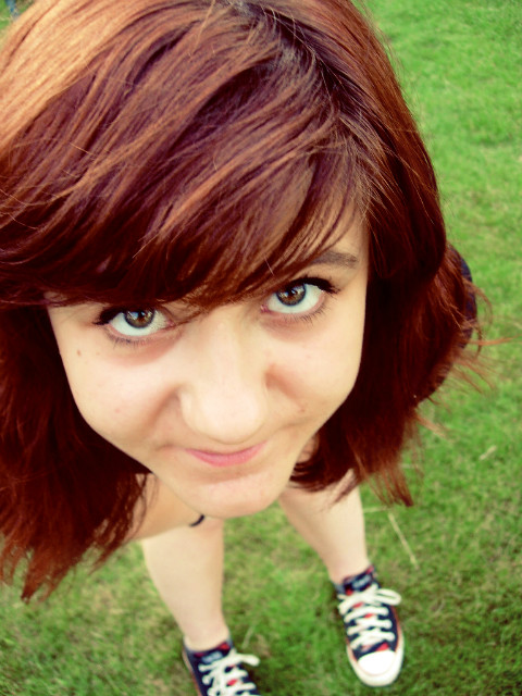 Green eyes.