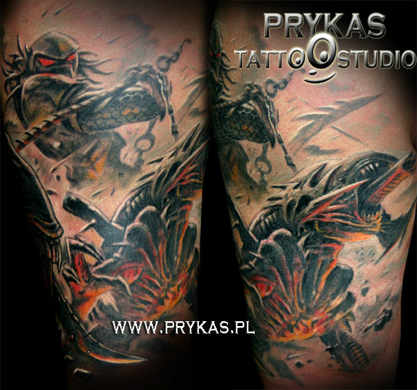 Aliens vs. Predator tatuae tato