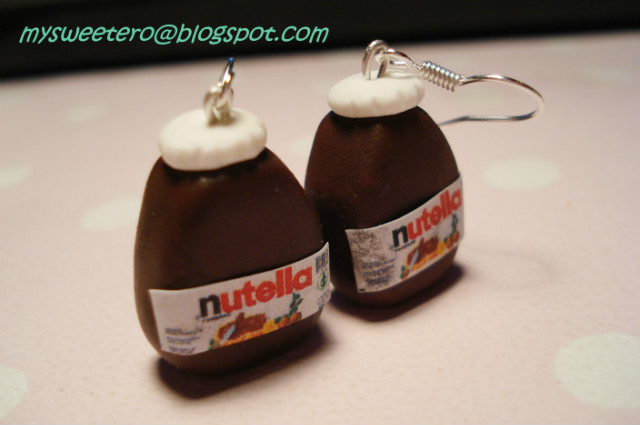 kolczyki nutella z modeliny