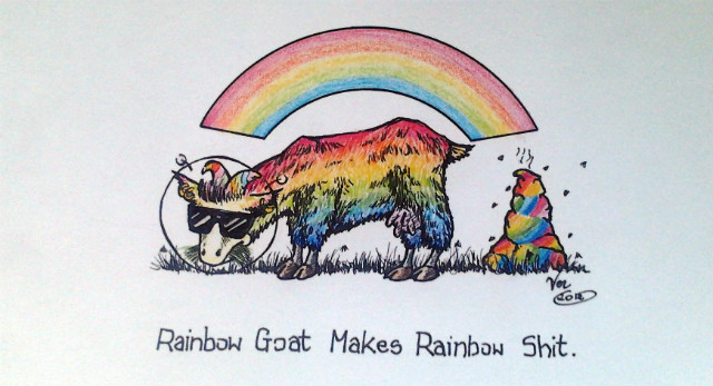 Rainbow Goat Makes Rainbow Shit