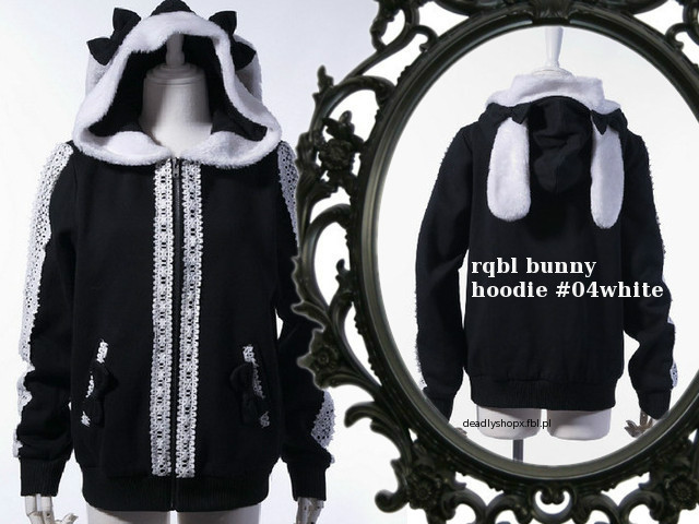 rqbl bunny hoodie #04white