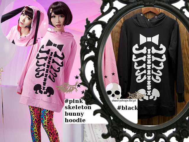 skeleton bunny hoodie