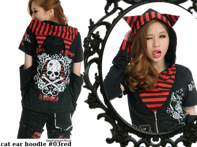 cat ear hoodie #03red   