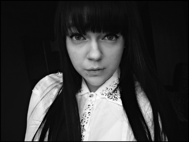 black and white
