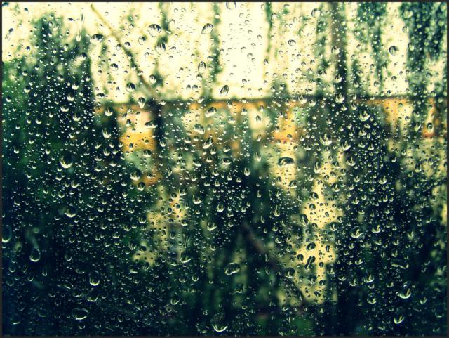 Drops on the glass
