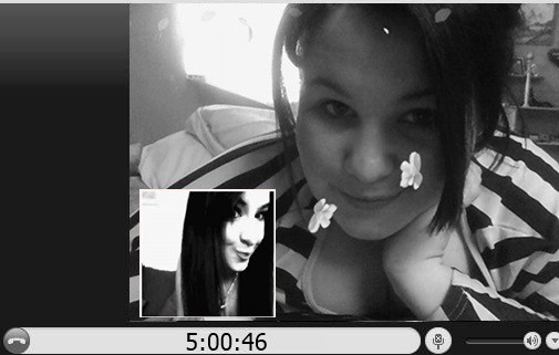 rozmowa przez skype z Karolci..