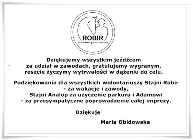 podzikowanie