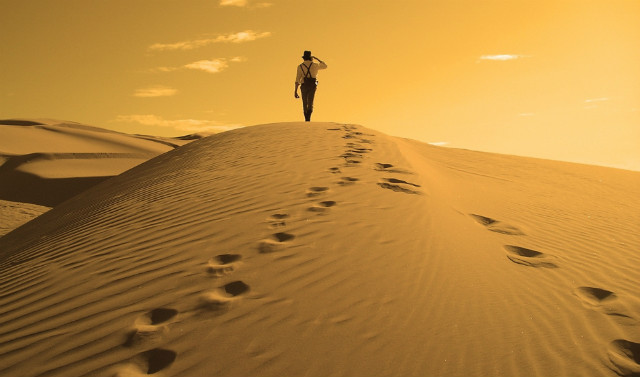 a man on desert