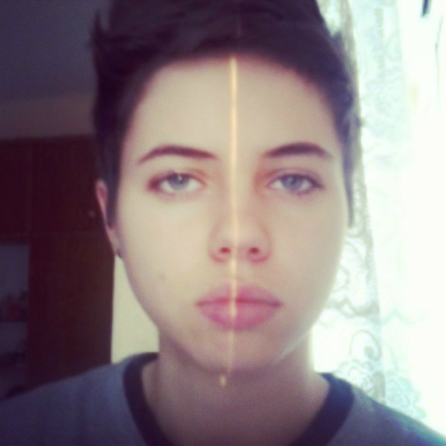 cut in half